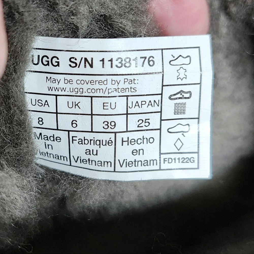 UGG Classic Mini II Logo Slate Grey & White UGG Graphics Shearling Lined Boots - Picture 11 of 11
